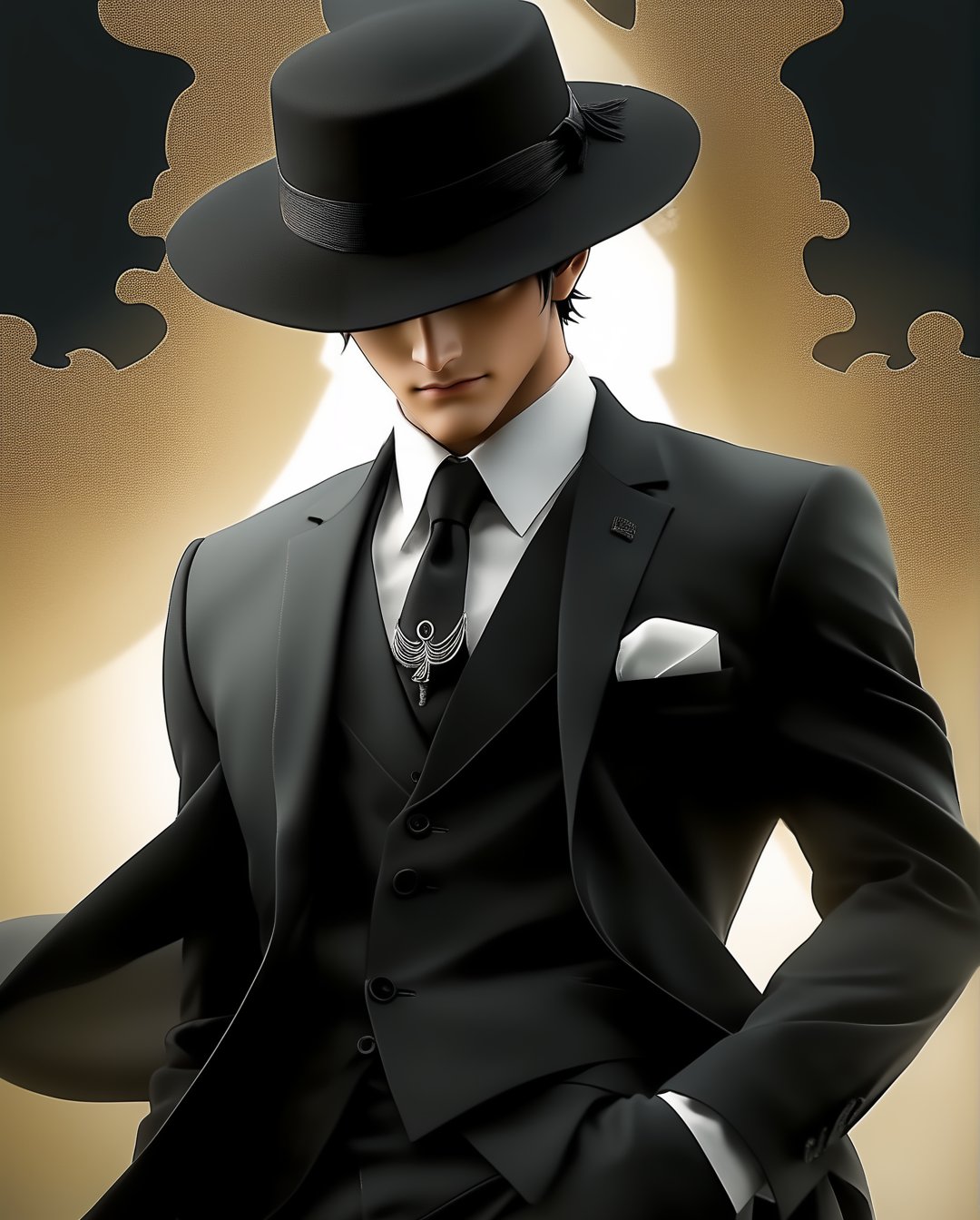 Happy franky,女孩,旗袍,Dream, 10 year cute boy on a Black suit, white shirt, black tie, black hat, in the style of yuumei, realistic hyper - detailed rendering, yumihiko amano, zhang jingna, wiccan, trace monotone, rtx on ,細緻的背景, indian boy, various poses , onepiece anime, 