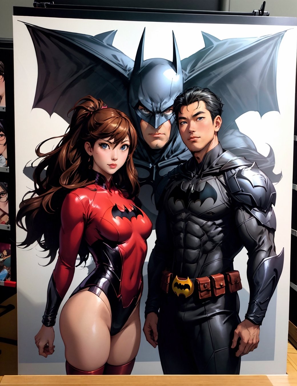 a couple of people standing next to each other, masayoshi suto and artgerm, anigirl batman, artgerm and genzoman, artgerm and warren louw, artgerm and james jean, artgerm and j. dickenson, greg rutkowksi and artgerm, artgerm and ben lo