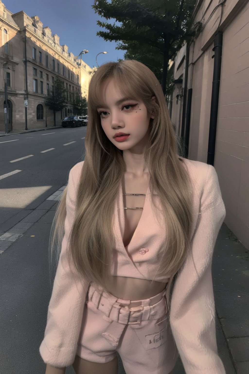 photorealistic:1.37, masterpiece, best quality, raw photo, uhd, 1girl, long hair, brown hair, seductive, secretary outfit, model pose, looking at viewer, on street, intricate detail, detailed background, detailed skin, pore, highres, hdr,little_cute_girl,Korean,DararatBoa,1girl,Sexy
,dream_girl,lalalalisa_m, (full-body)