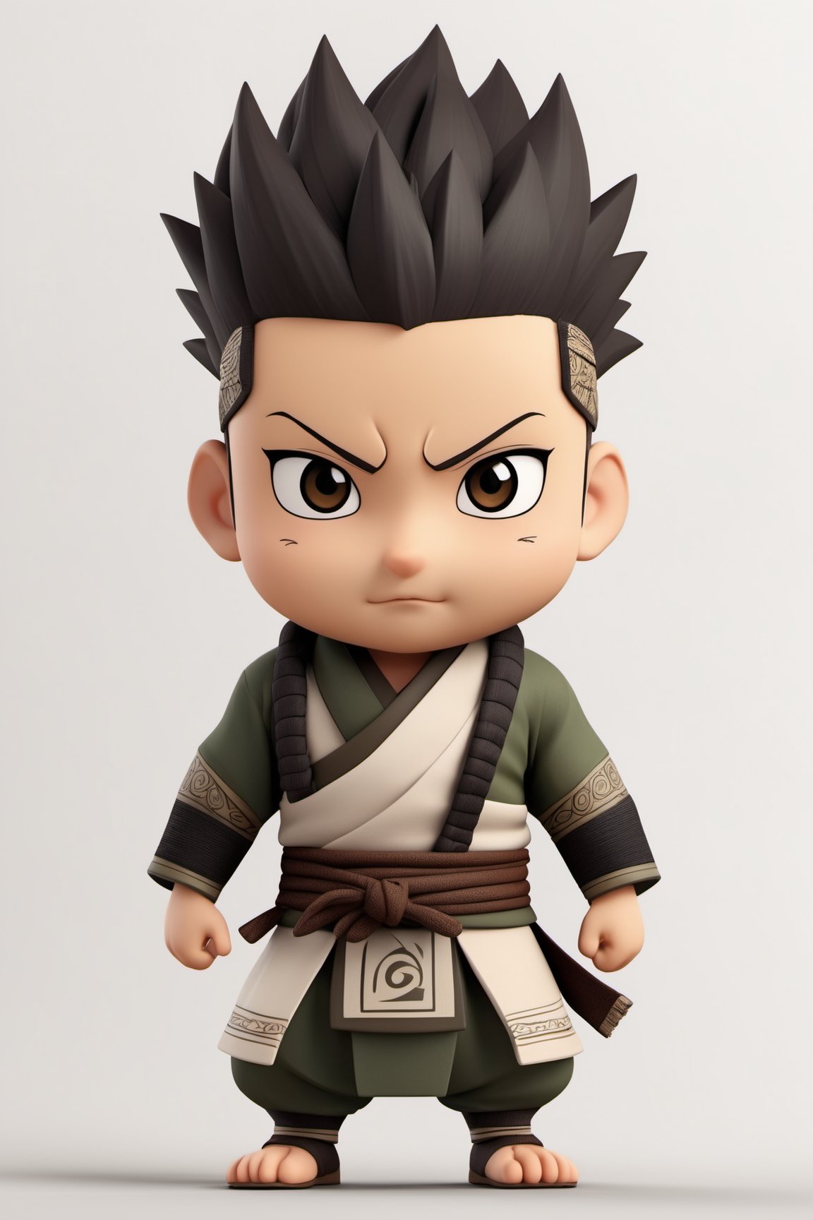 (full body) Tribal version mascot of cute and cuddly Shikamaru Nara,  angry expression,  fighting pose by Redbal on Tensor...