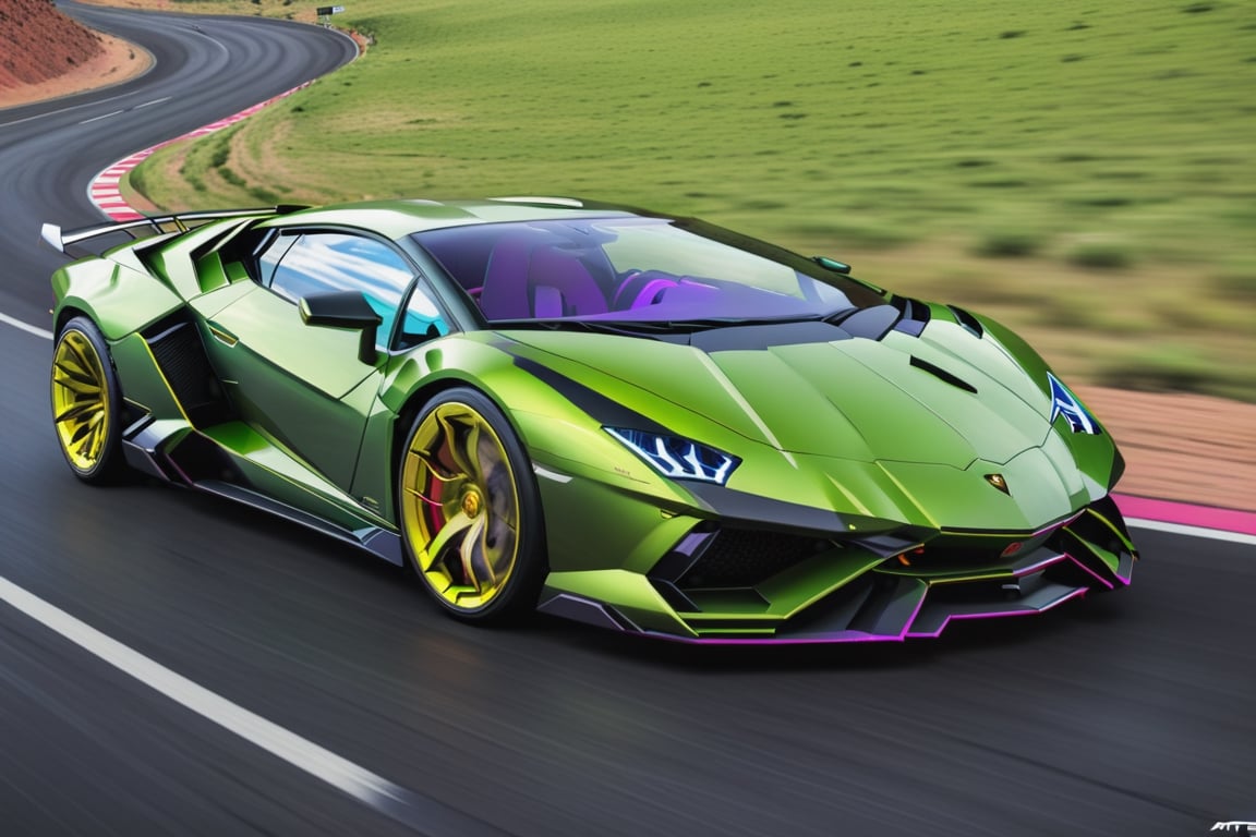 (Lamborghini Sián),  neón,  bordes de neón by Dghost86 on Tensor.Art