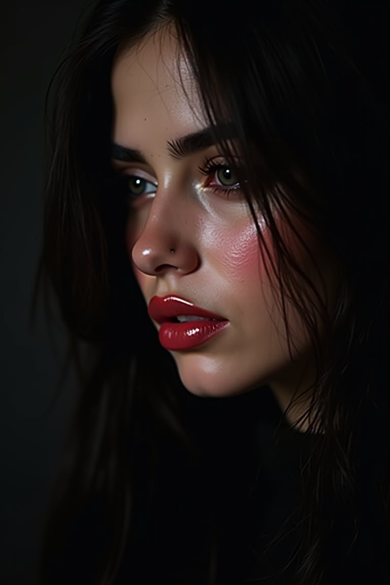 pretty woman,  graphics interesting creative effect,  black dark color theme by acc-n on Tensor.Art