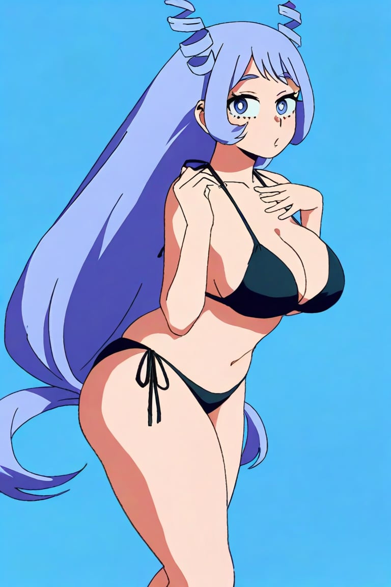 score_9, score_8_up, score_7_up, score_6_up, score_5_up, score_4_up, 
(white and blue background:1.3), 
(nejire hadou from my hero academia show), 
, pretty, black string bikini, 
