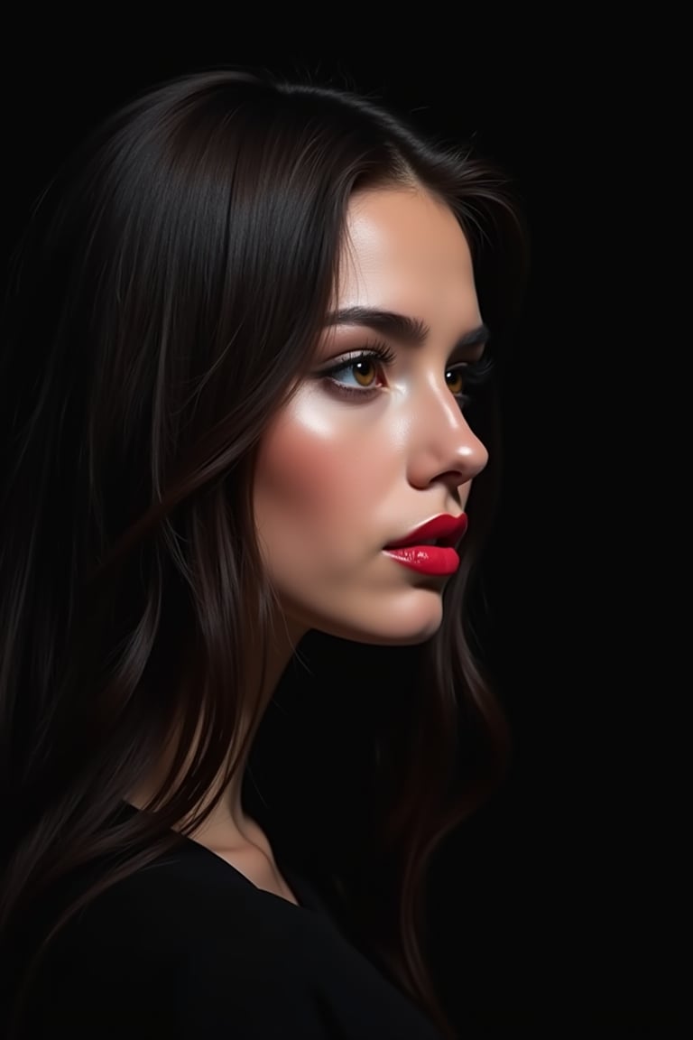 pretty woman,  graphics interesting creative effect,  black dark color theme by acc-n on Tensor.Art