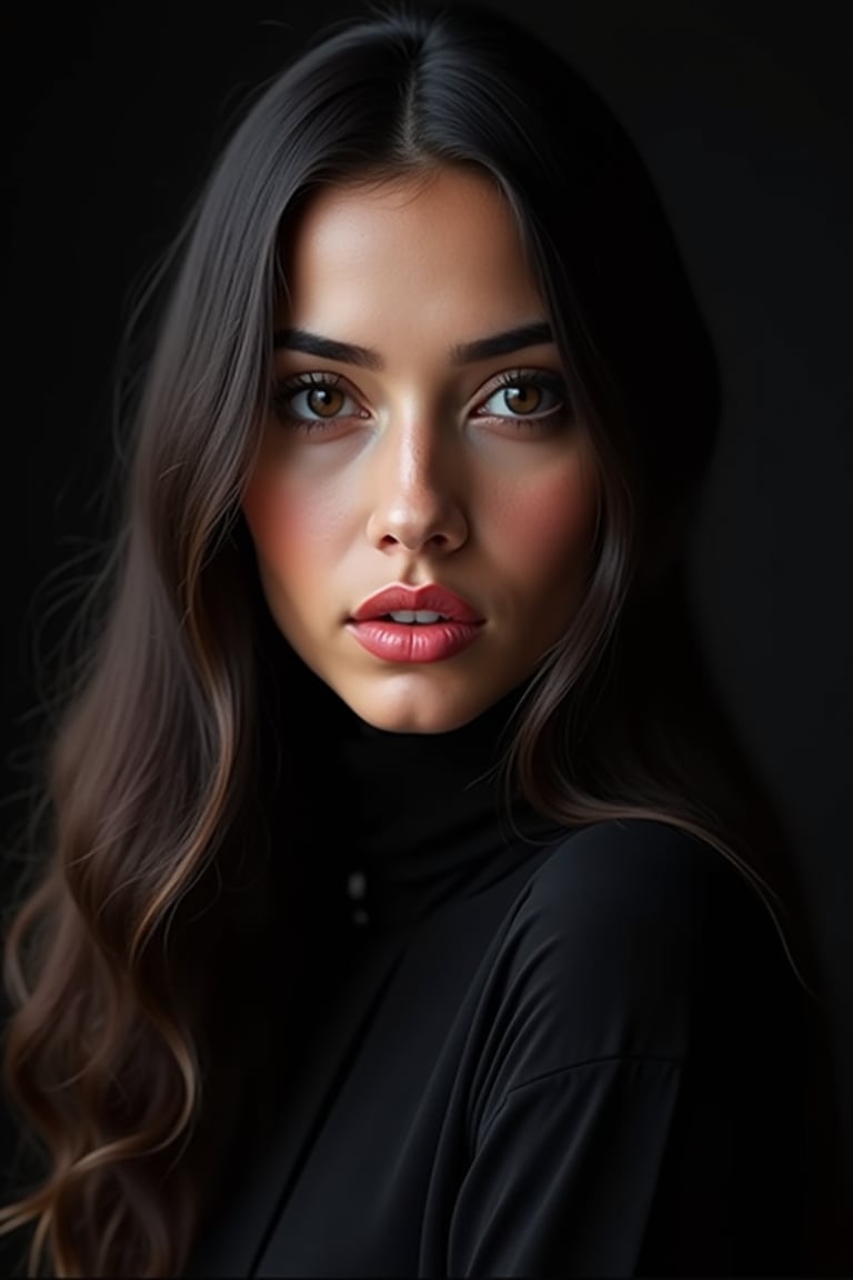 pretty woman,  graphics interesting creative effect,  black dark theme by acc-n on Tensor.Art