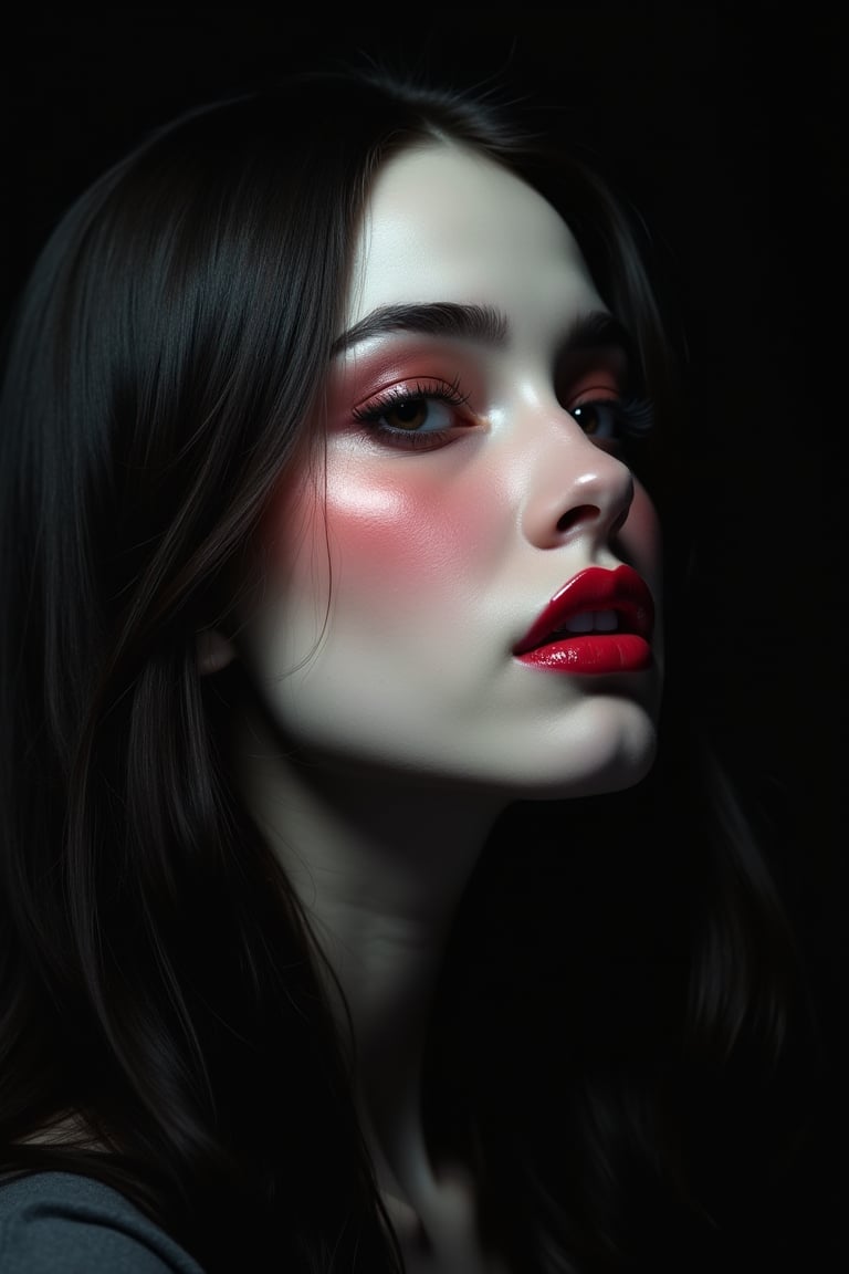pretty woman,  graphics interesting creative effect,  black dark color theme by acc-n on Tensor.Art