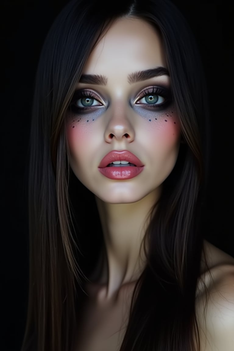 pretty woman,  graphics interesting creative effect,  black dark color theme by acc-n on Tensor.Art