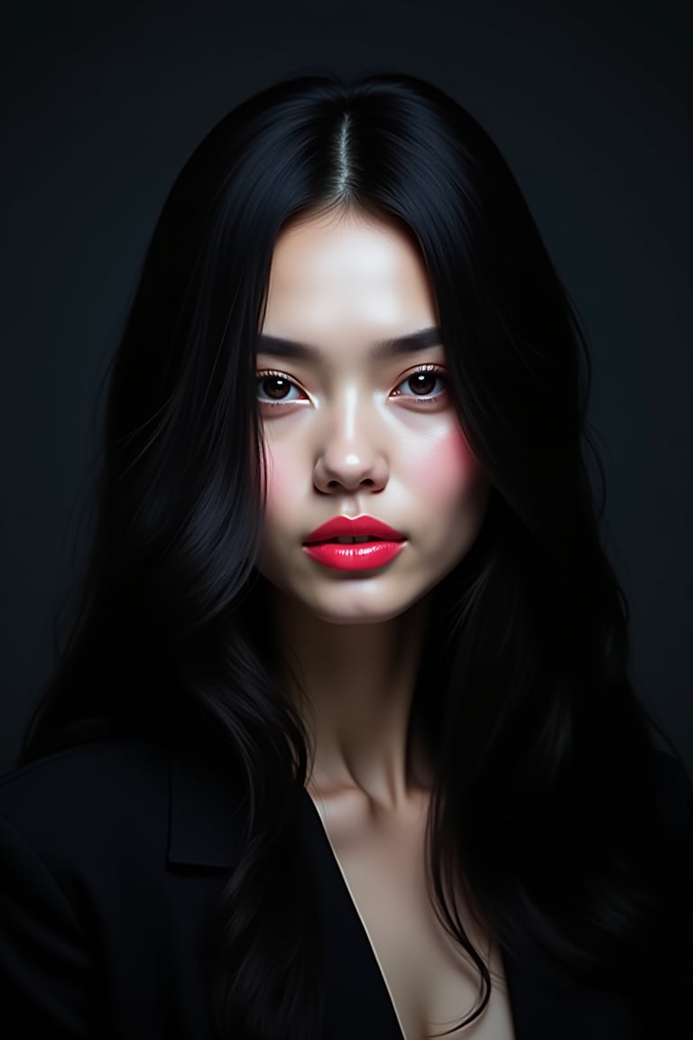 pretty woman,  graphics interesting creative effect,  black dark color theme by acc-n on Tensor.Art