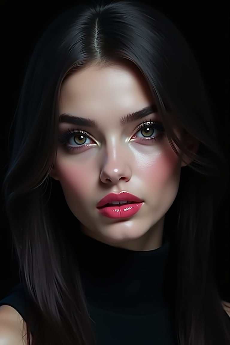 pretty woman,  graphics interesting creative effect,  black dark color theme by acc-n on Tensor.Art