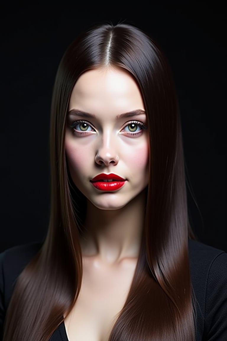 pretty woman,  sleek straight hair,  abstract black background by acc-n on Tensor.Art