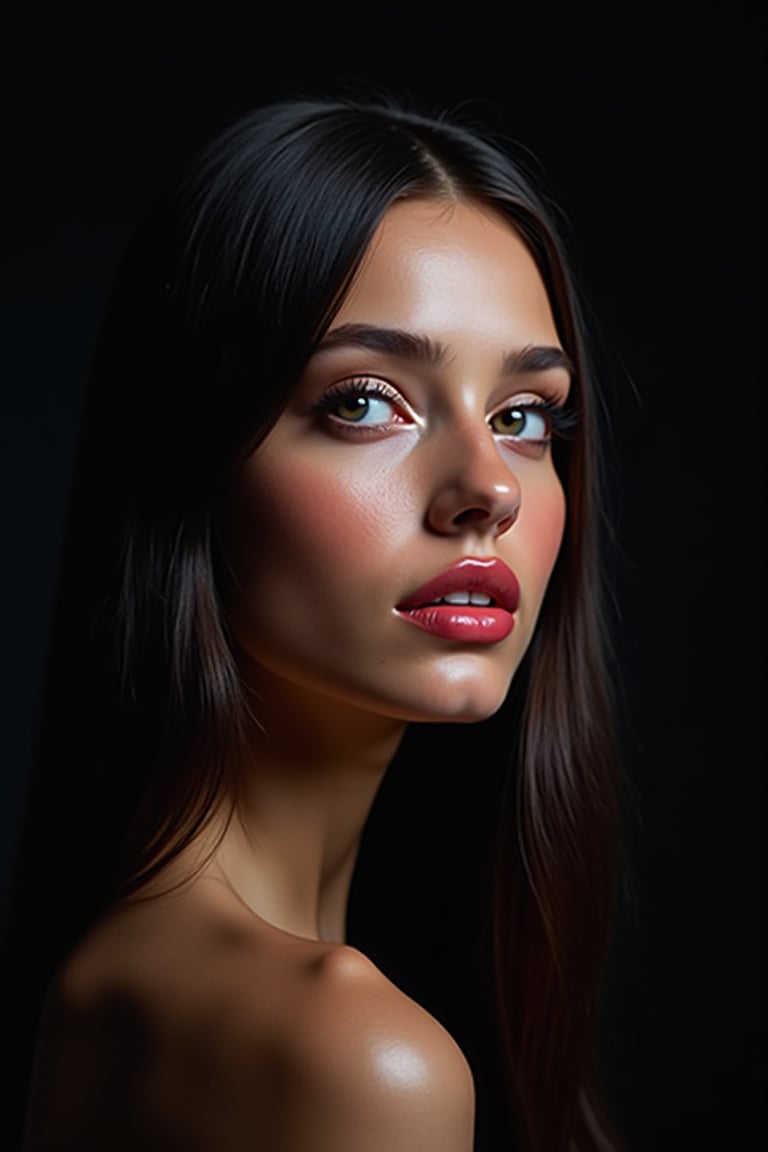 pretty woman,  graphics interesting creative effect,  black dark color theme by acc-n on Tensor.Art