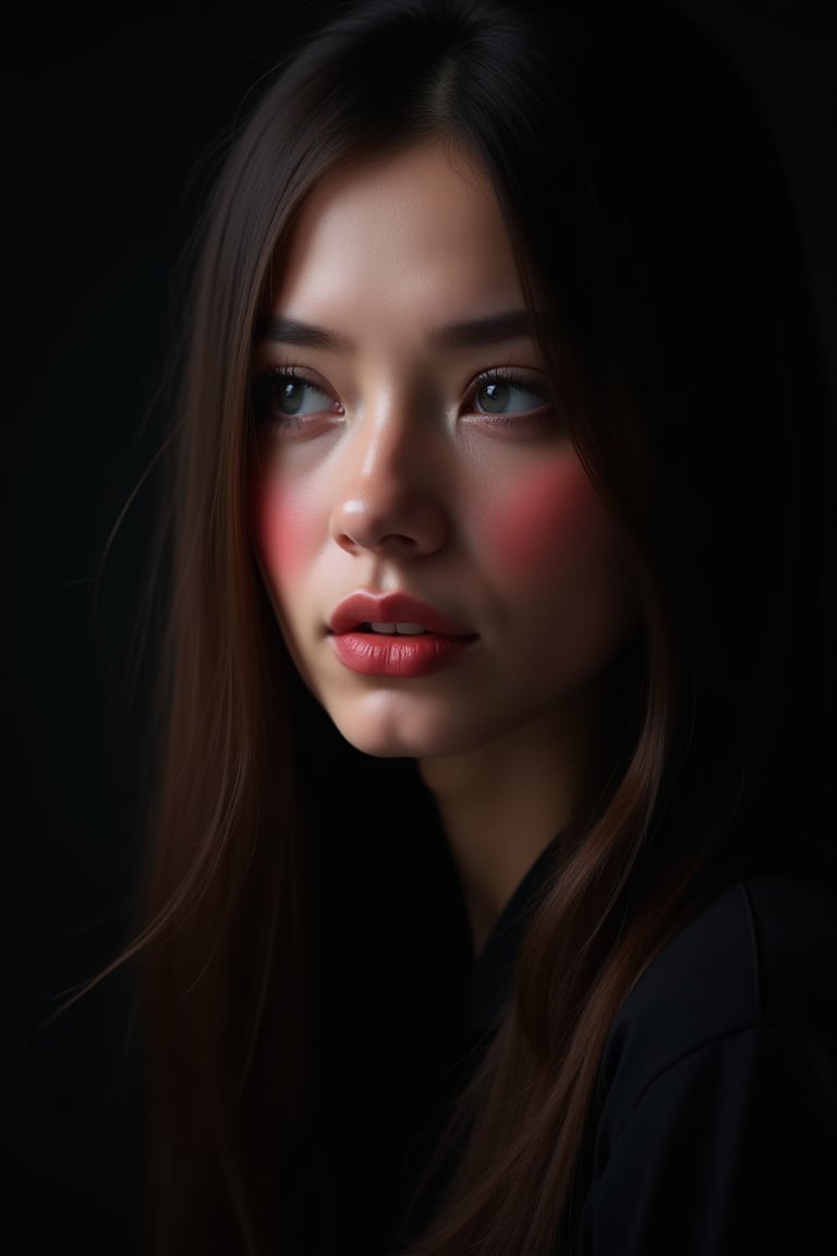 pretty woman,  graphics interesting creative effect,  black dark color theme by acc-n on Tensor.Art