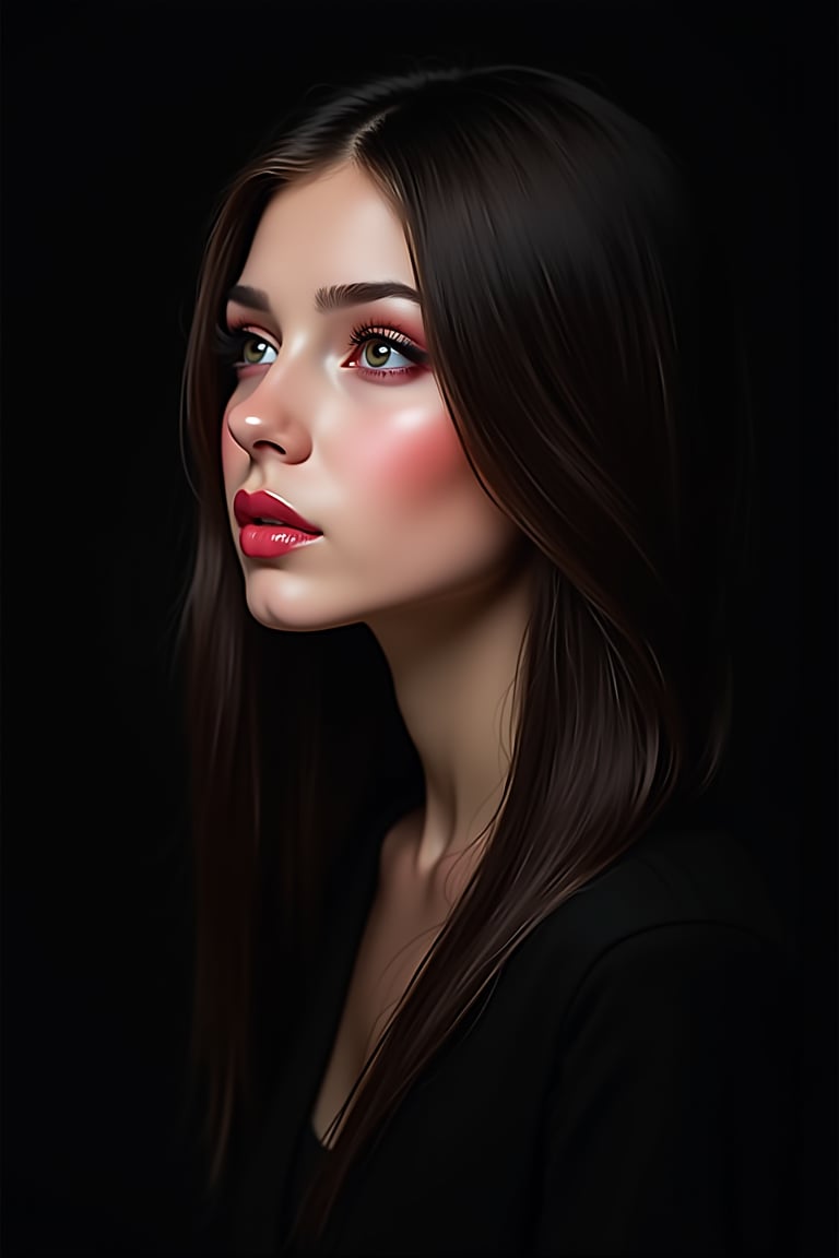 pretty woman,  graphics interesting creative effect,  black dark color theme by acc-n on Tensor.Art