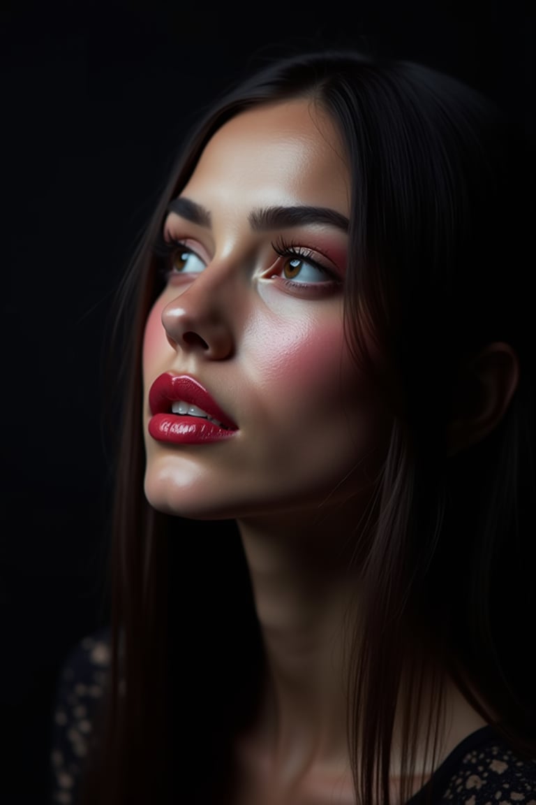 pretty woman,  graphics interesting creative effect,  black dark color theme by acc-n on Tensor.Art
