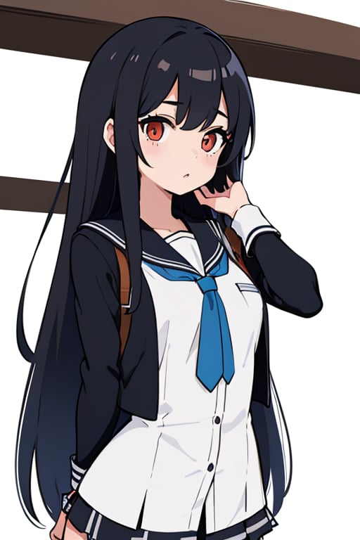 woman,  long hair,  schoolgirl costume by acc-ani-nn on Tensor.Art