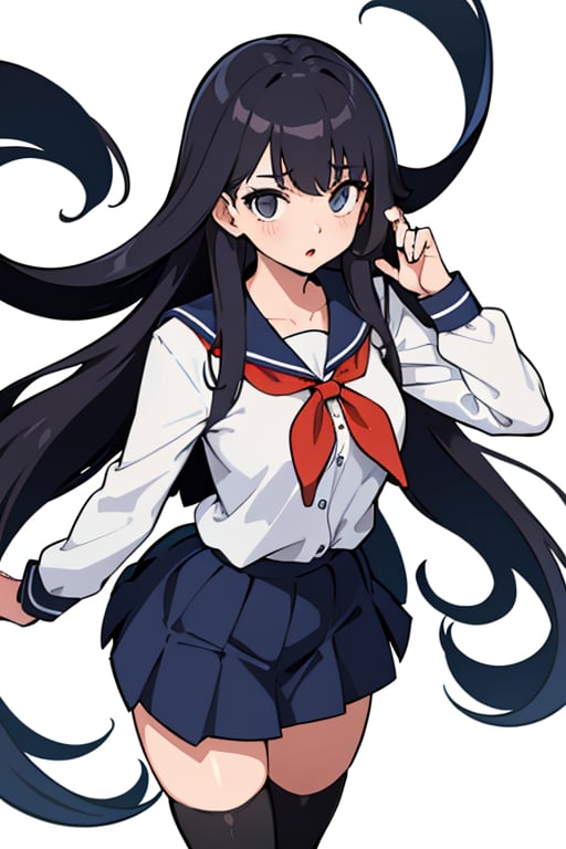 woman,  long hair,  schoolgirl costume by acc-ani-nn on Tensor.Art