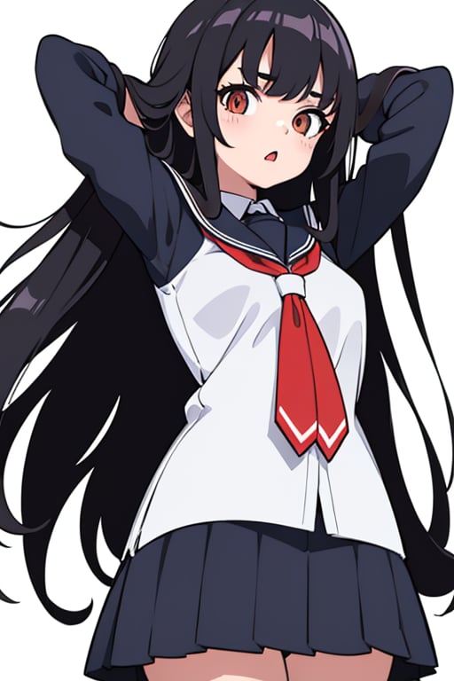 woman,  long hair,  schoolgirl costume by acc-ani-nn on Tensor.Art