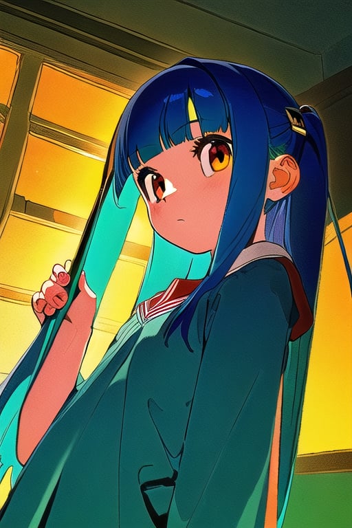 1girl,  long hair,  dark blue hair by acc-ani-nn on Tensor.Art