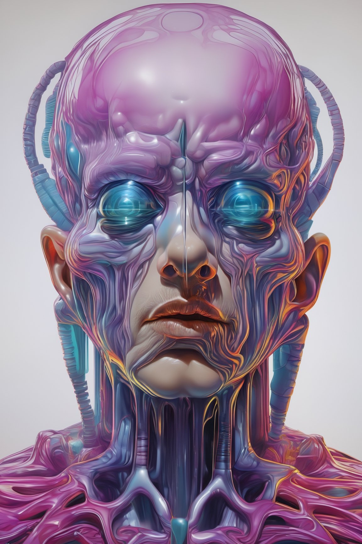 (ACIDMELT) A mesmerizing ACIDCORE hyper-realistic digital portrait 