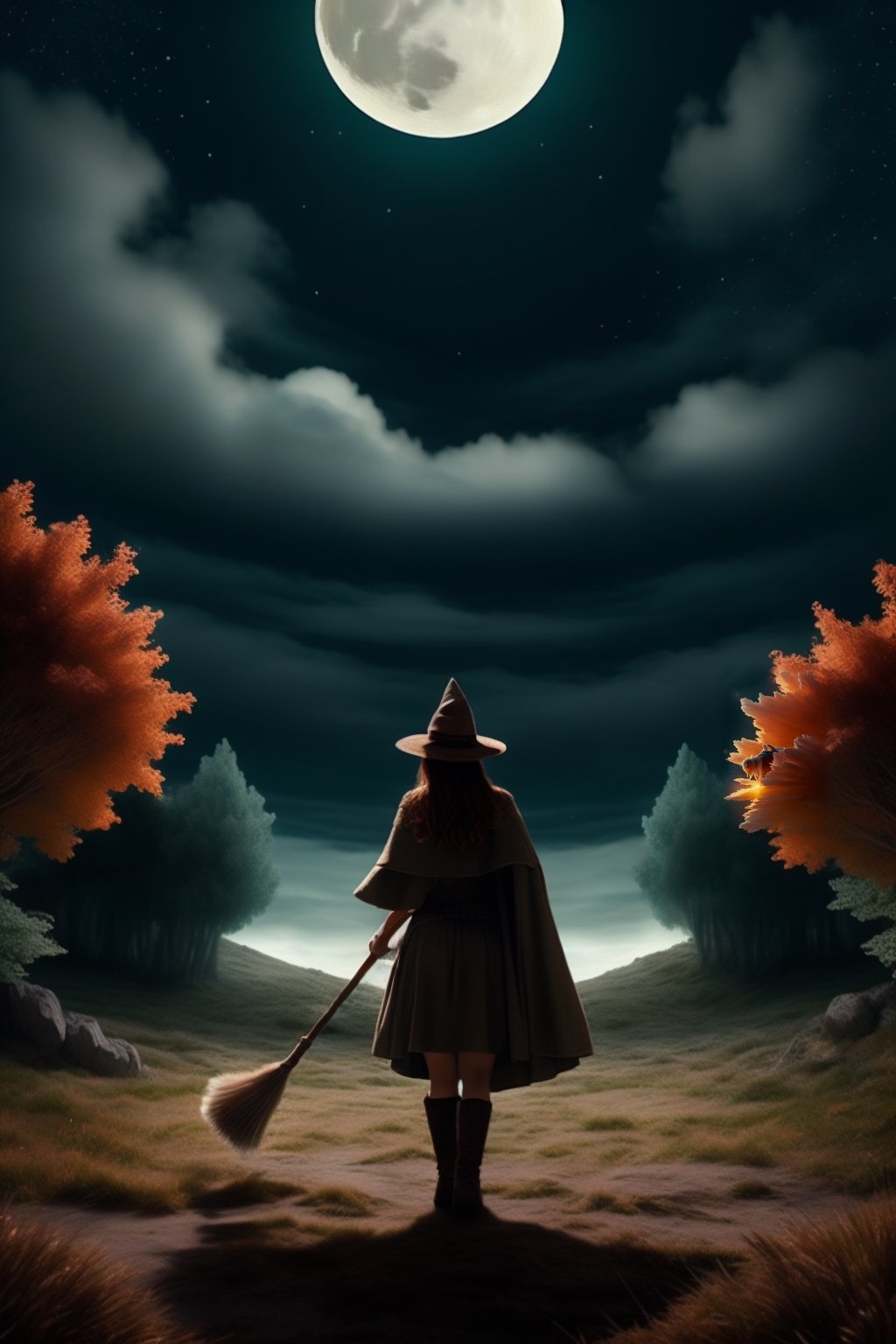 masterpiece, best quality, ultra-detailed, illustration, 1girl, solo, fantasy, flying, broom, night sky, outdoors, magic, spells, moon, stars, clouds, wind, hair, cape, hat, boots, broomstick, glowing, mysterious, enchanting, whimsical, playful, adventurous, freedom, wonder, imagination, determination, skill, speed, movement, energy, realism, naturalistic, figurative, representational, beauty, fantasy culture, mythology, fairy tales, folklore, legends, witches, wizards, magical creatures, fantasy worlds, composition, scale, foreground, middle ground, background, perspective, light, color, texture, detail, beauty, wonder.