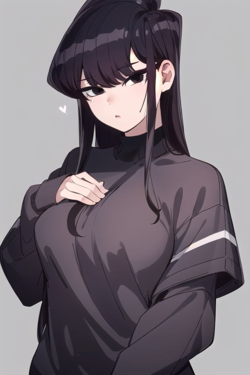 Shoko Komi, (Black hair, long loose hair, black hair, bangs:1.2), (Black eyes, shiny black eyes:1.3), extremely detailed face, perfect lighting, extremely detailed CG, (perfect hands, perfect anatomy), busty, wool sweatshirt, turtleneck



