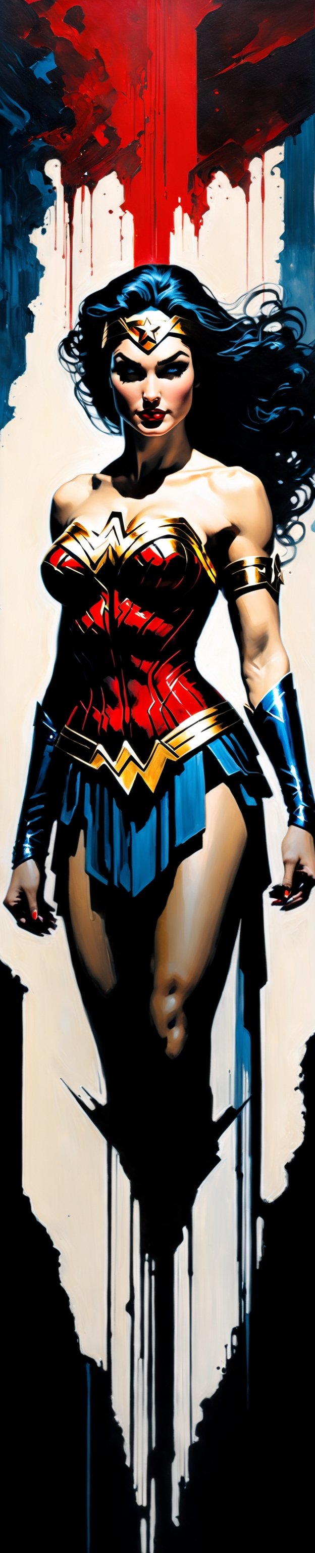 Ultra wide angle,  photorealistic medieval gothic shot of Wonder woman,  full body by REDVAPOR on Tensor.Art