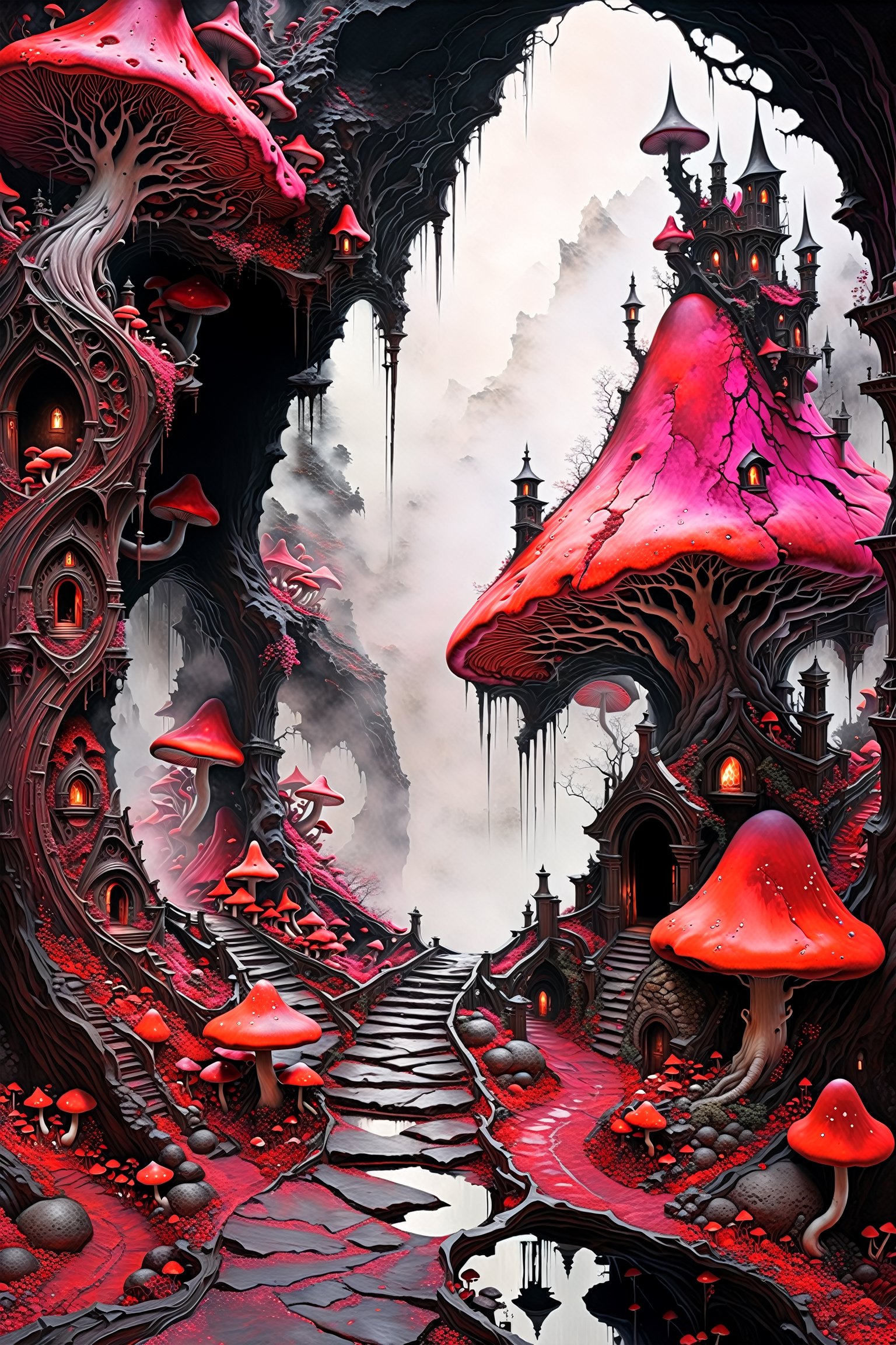 Ultra-wide-angle,  photorealistic medieval gothic steam punk shot of an exciting fusion between Spawn and ((A spiderweb an...