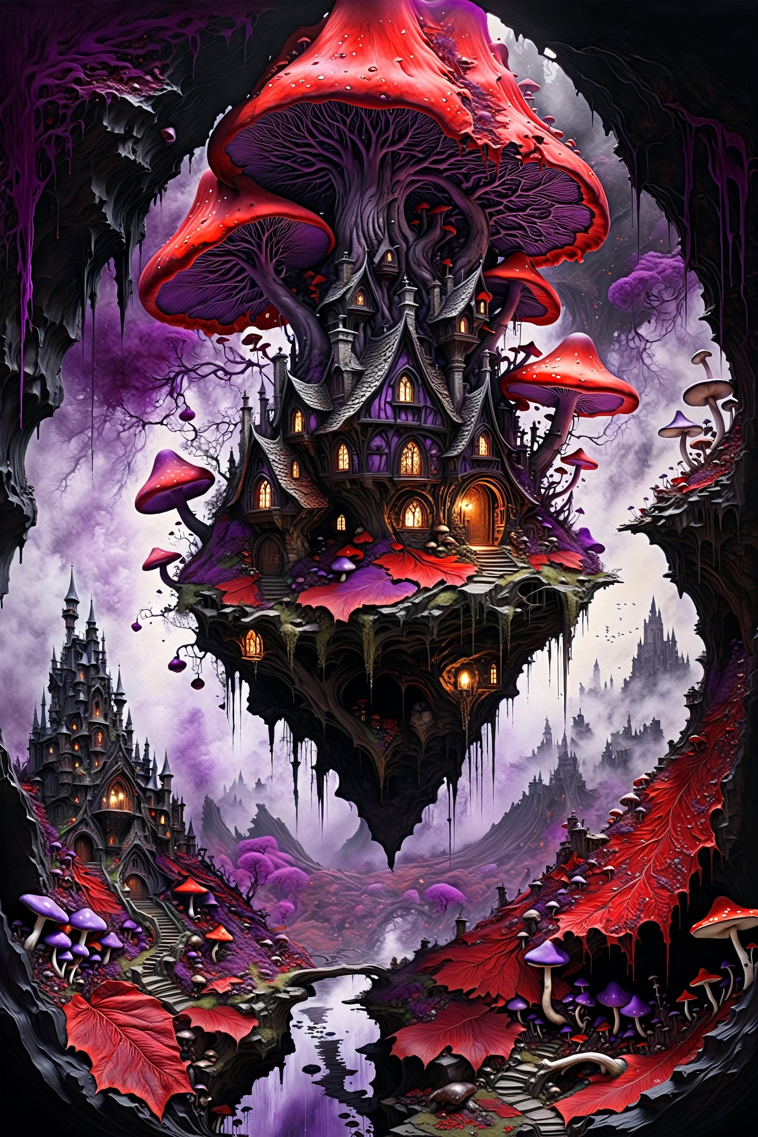 Ultra-wide-angle,  photorealistic medieval gothic steam punk shot of an exciting fusion between Spawn and ((A spiderweb an...