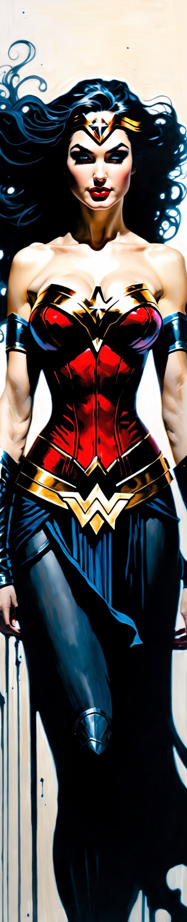 Ultra wide angle,  photorealistic medieval gothic shot of Wonder woman,  full body by REDVAPOR on Tensor.Art