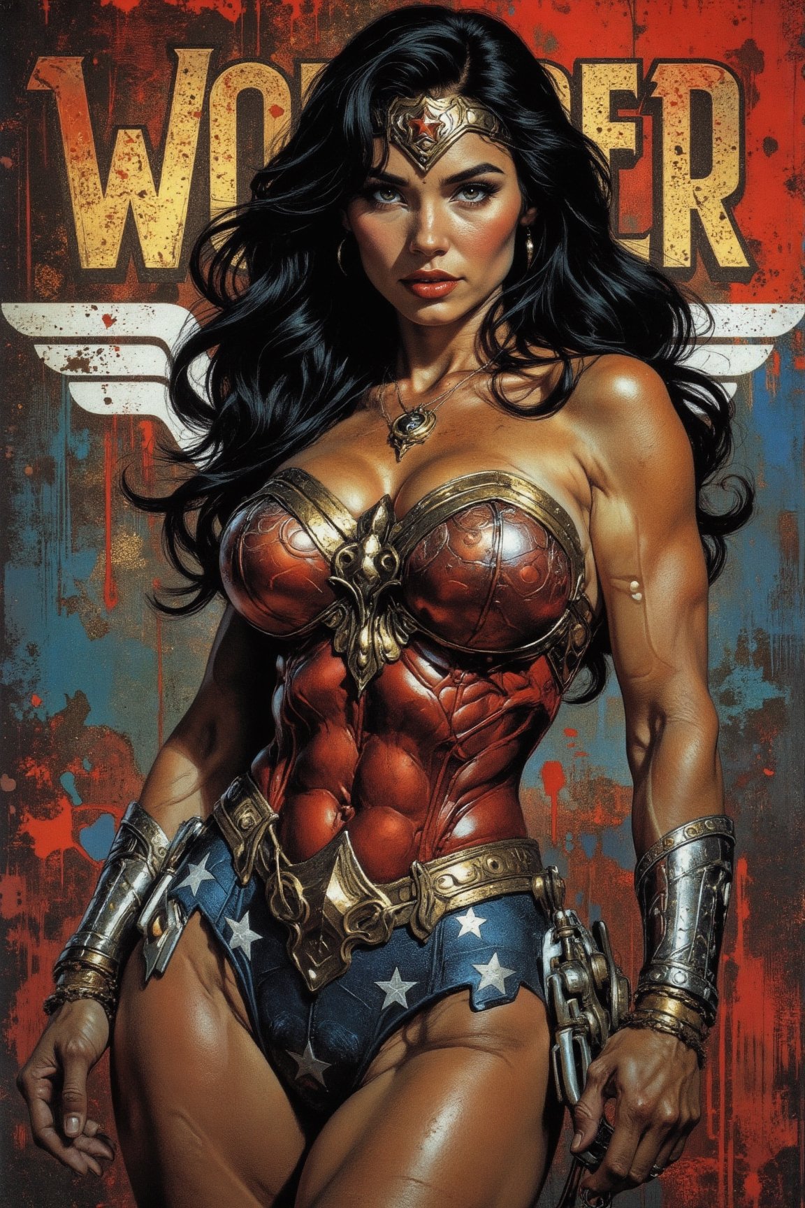 A close-up shot of an extremely muscular woman,  perfectly exposed with a Phase One XT Camera System,  using a 24mm tilt-s...