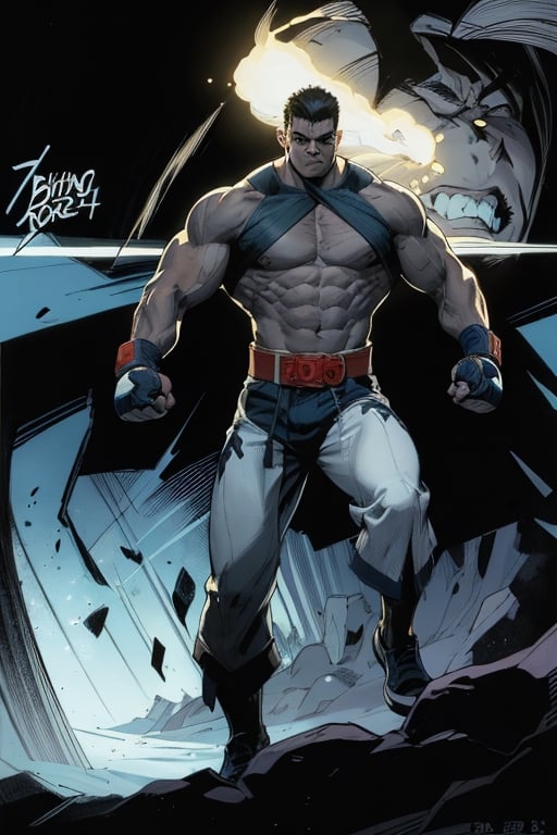 John Romita Jr.STYLE DRAWING,  MALE fighting game character,  as a character in BAKI by user_632881848158154590 on Tensor.Art