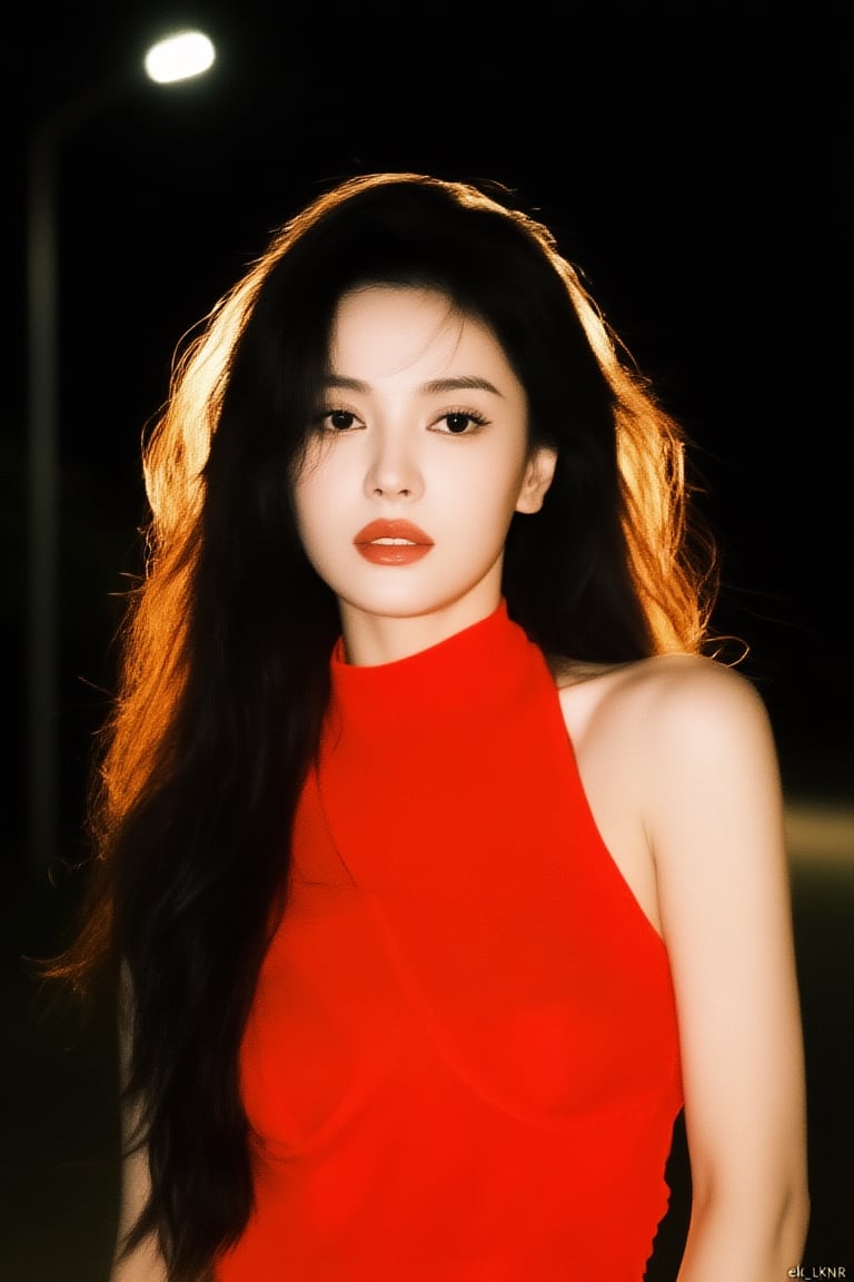photo of a woman in red top at night,  rim-lit,  ek_hena_kww by ART IMAGINATION on Tensor.Art