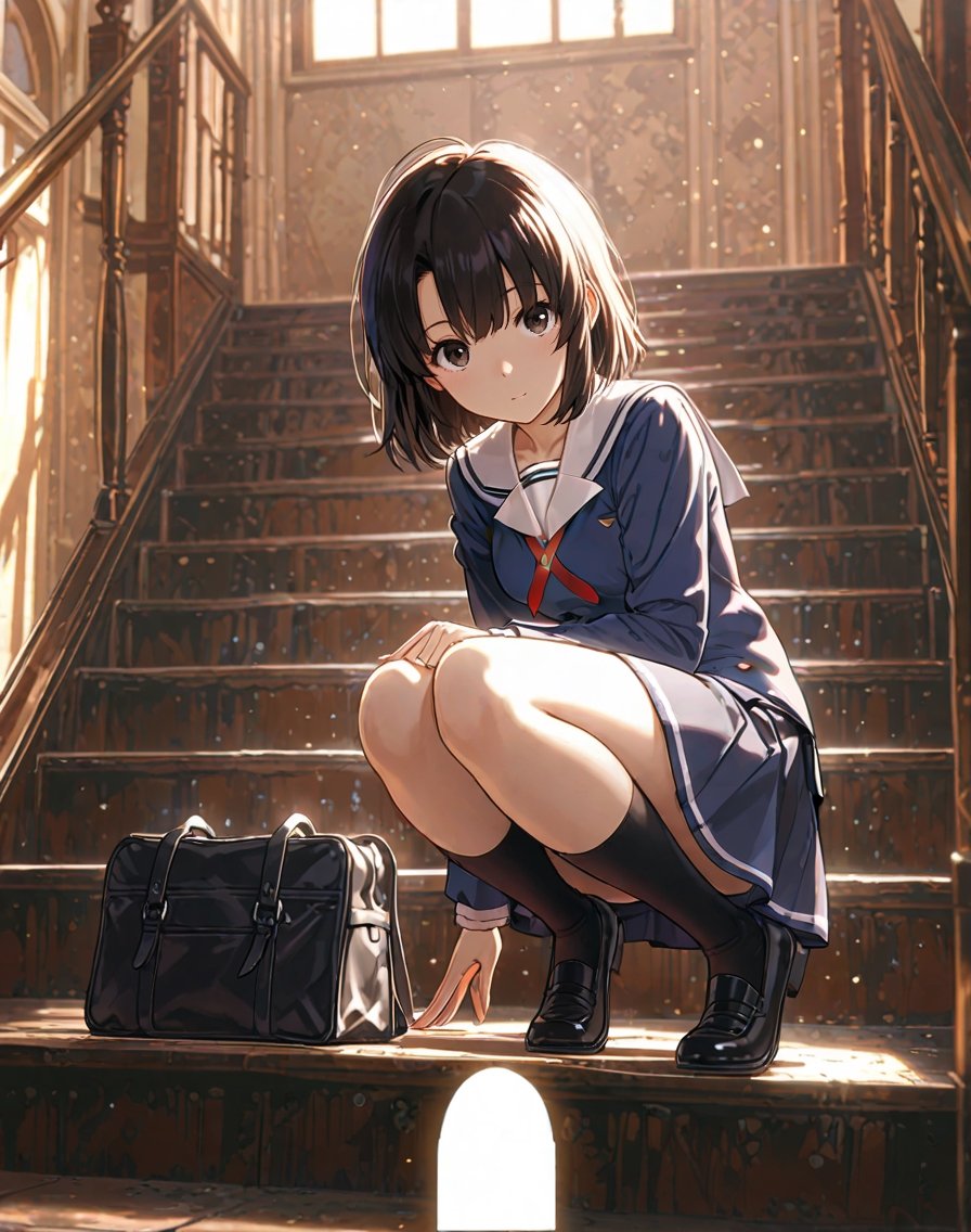 katou_megumi,  1girl,  black_hair by ART IMAGINATION on Tensor.Art