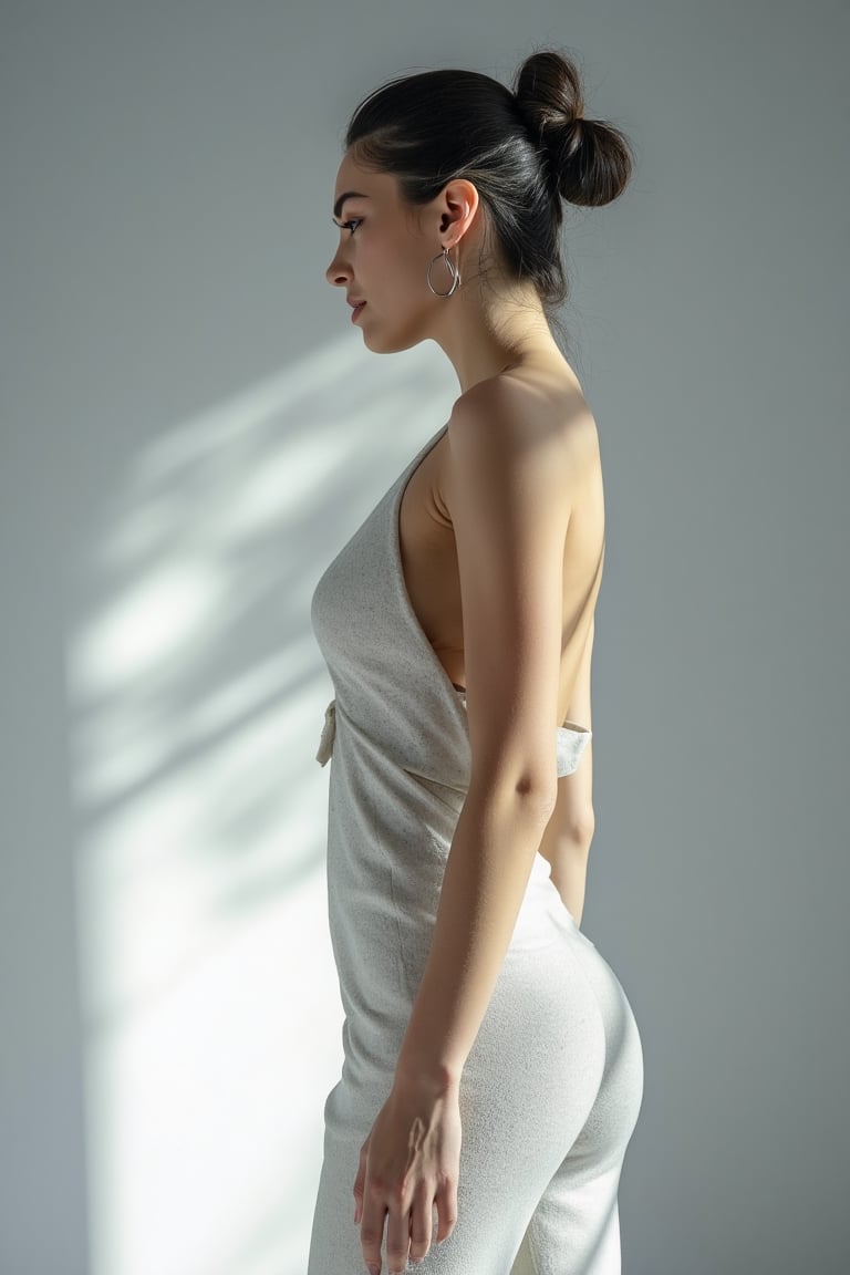 Female in fashion runway portrait in studio backdrop by ART IMAGINATION on Tensor.Art