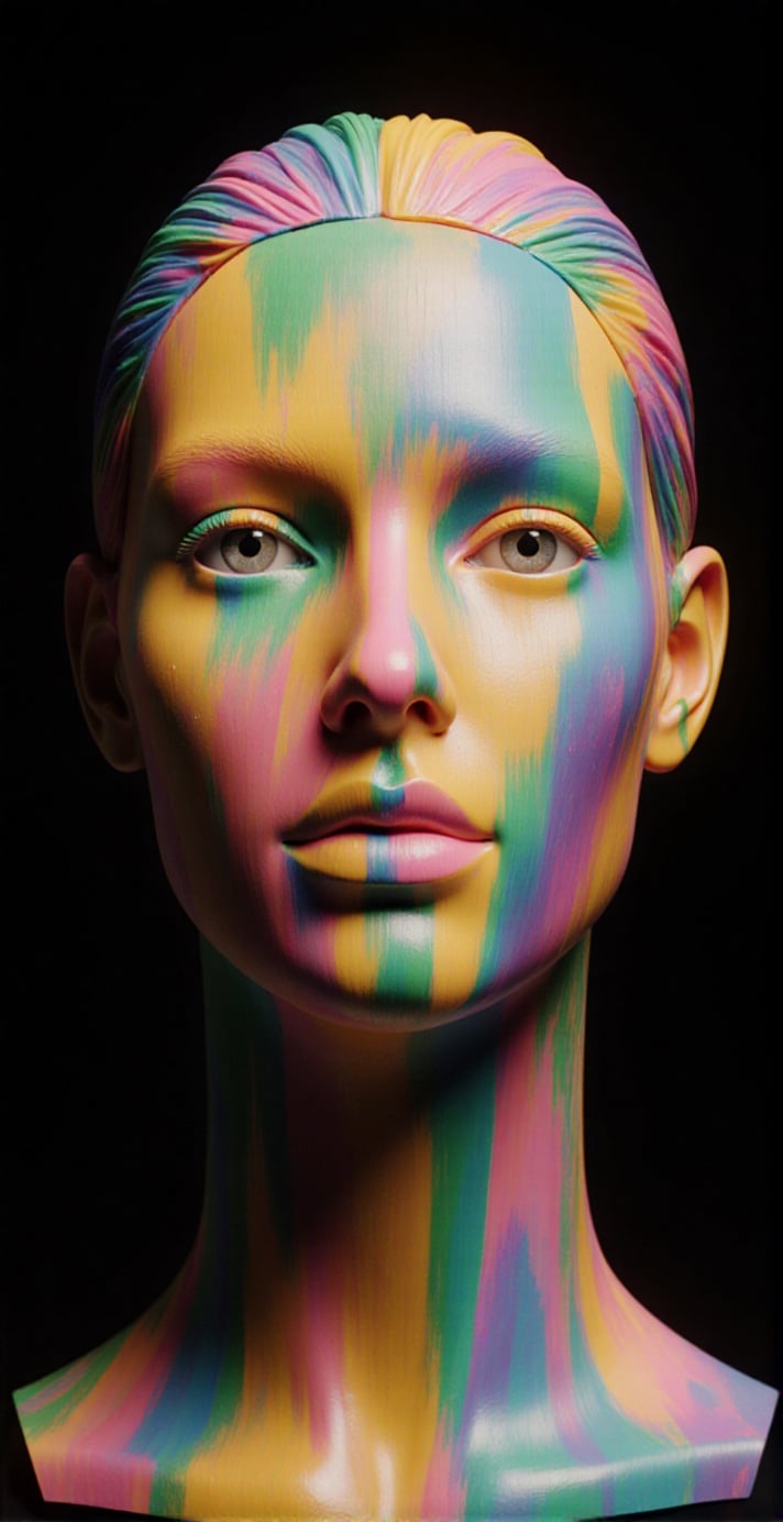 Rubber made of woman face,  colourful,  vibrants by ART IMAGINATION on Tensor.Art