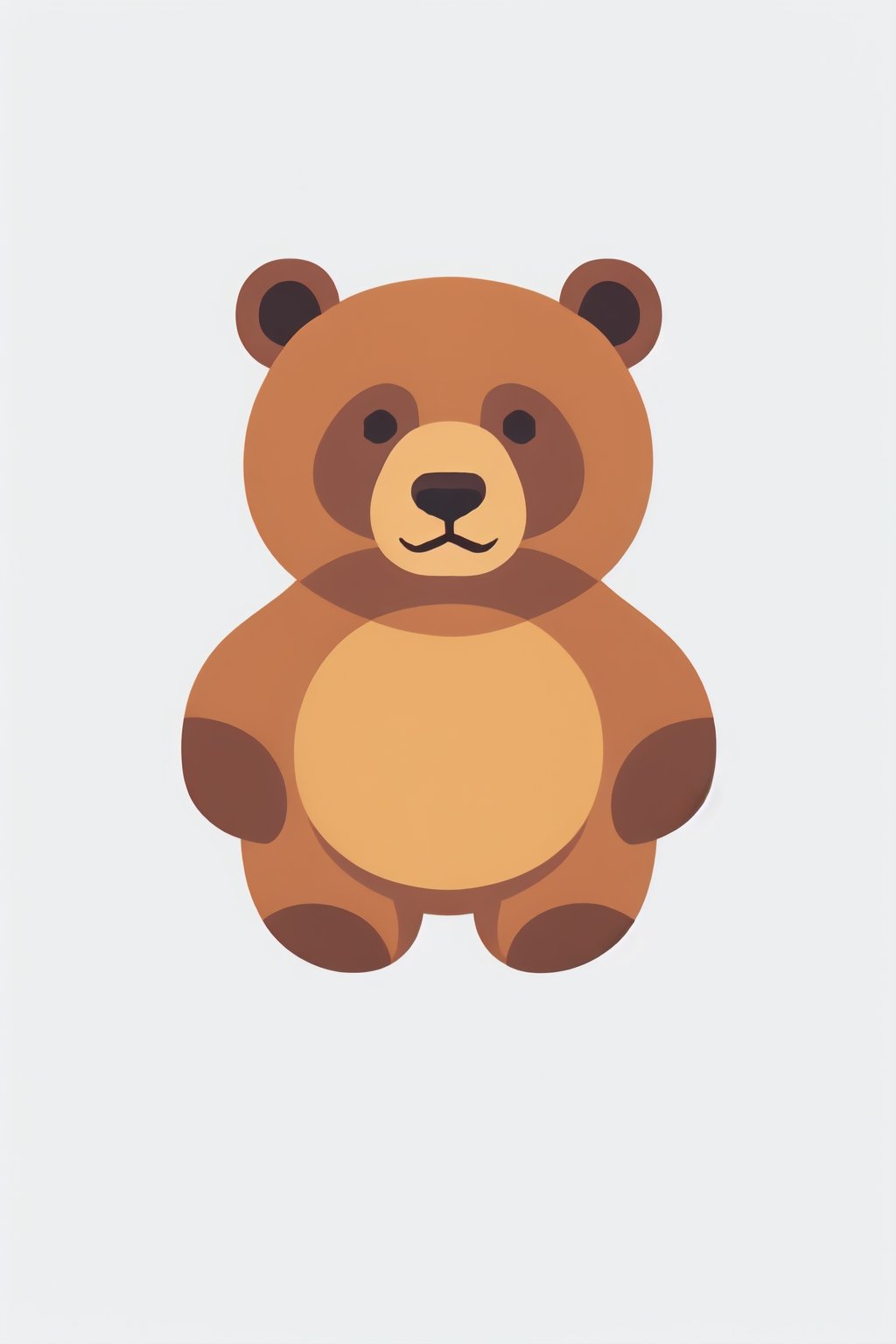  A simple plain vector Illustrator  symetrical bear