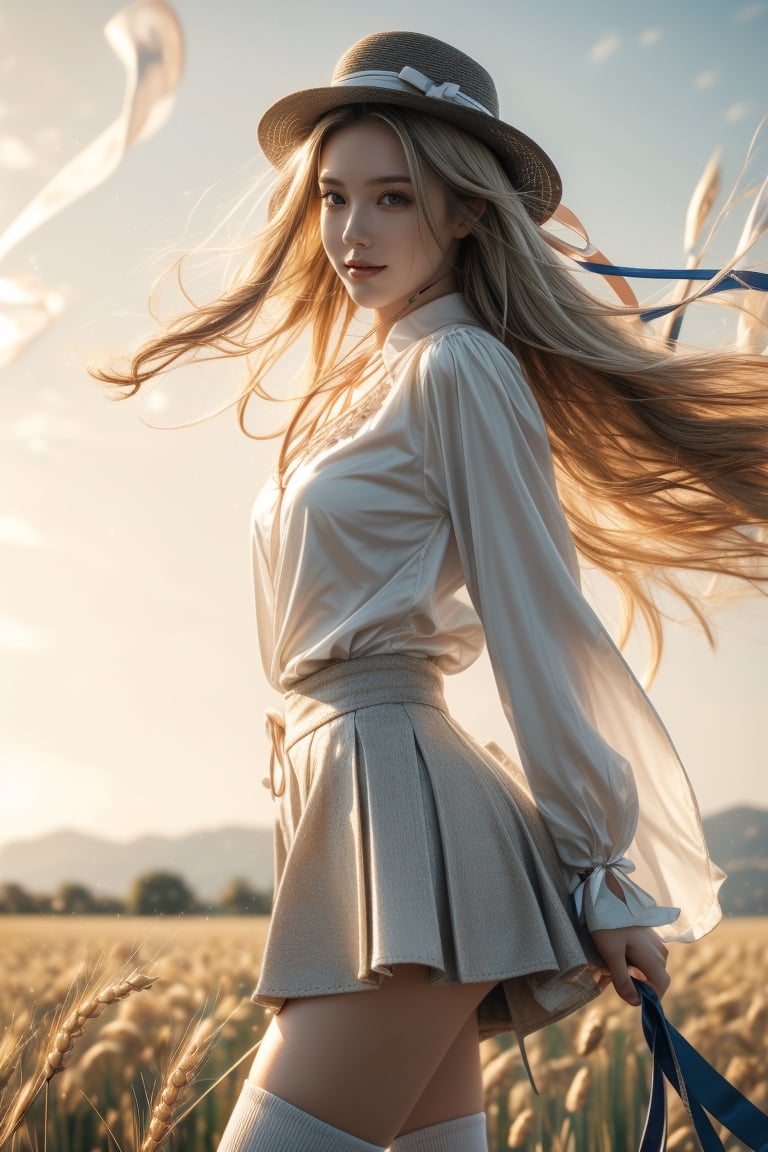 Italia,  country road,  wheat field by ART IMAGINATION on Tensor.Art