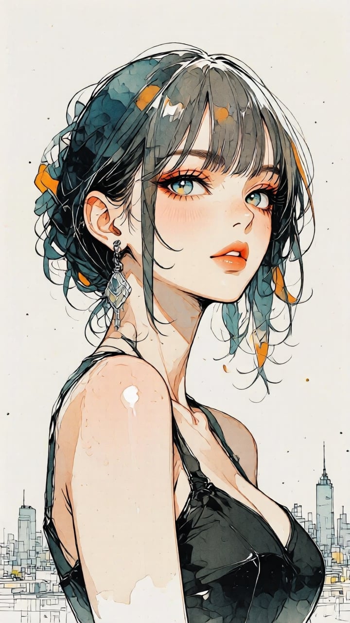 Design a masterpiece anime illustration with unparalleled quality and aesthetic charm,  illustrating a solo girl as the fo...