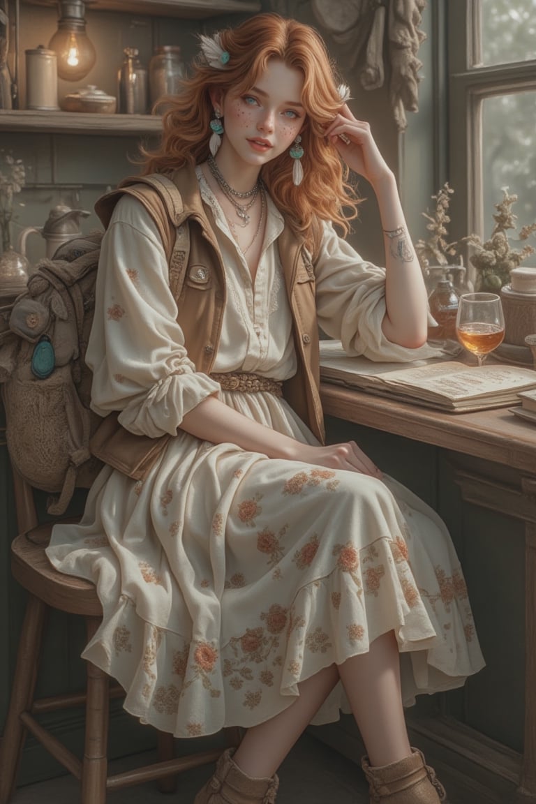 Sophie-Mireth is 22 years old,  redhead,  with freckles on her face by ART IMAGINATION on Tensor.Art