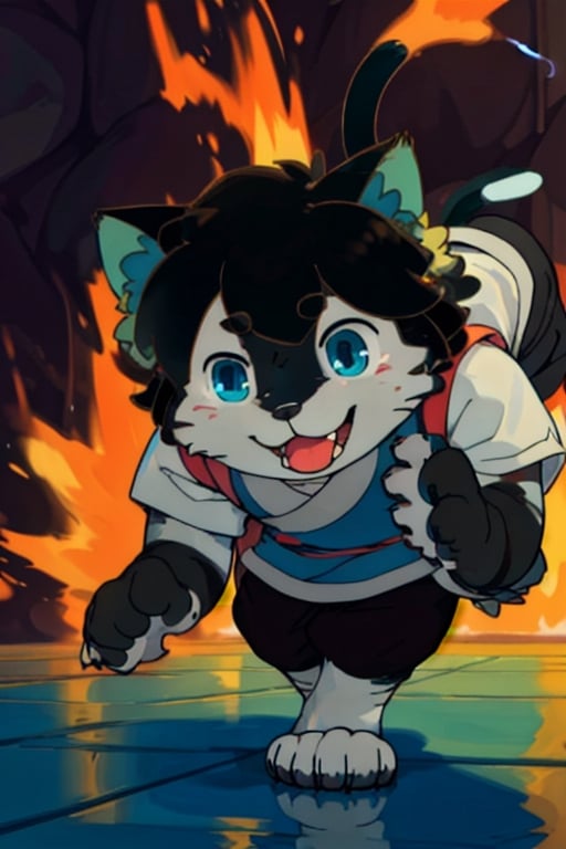 perfecteyes , (masterpiece:1.2), (anatomically correct:1.1), high quality, (((solo male anthropomorphic))) kemono furry_transformation cat fursona, 1cat boy, blue fur, blue eyes,(black nose), white hands paws, white feet, ((cat hands:1.2)), ((cat feet:1.2)),  ((sfw)), ((1boy)), absurd res, digital painting \(artwork\),male, solo:1.3, 4 toes, cat feet, reflection, countershading, discord, (motion lines:1.1),penis, tuxedo, tongue out,serve, hypnotize,ejaculate,Luo Xiaohei