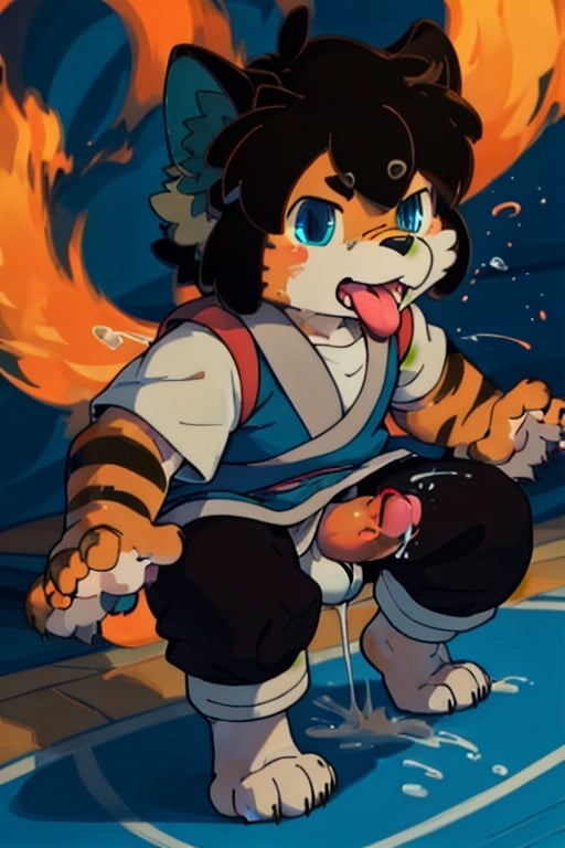 perfecteyes , (masterpiece:1.2), (anatomically correct:1.1), high quality, (((solo male anthropomorphic))) kemono furry_transformation cat fursona, 1cat boy, blue fur, blue eyes,(black nose), white hands paws, white feet, ((cat hands:1.2)), ((cat feet:1.2)),  ((sfw)), ((1boy)), absurd res, digital painting \(artwork\),male, solo:1.3, 4 toes, cat feet, reflection, countershading, discord, (motion lines:1.1),penis, tuxedo, tongue out,serve, hypnotize,ejaculate,Luo Xiaohei