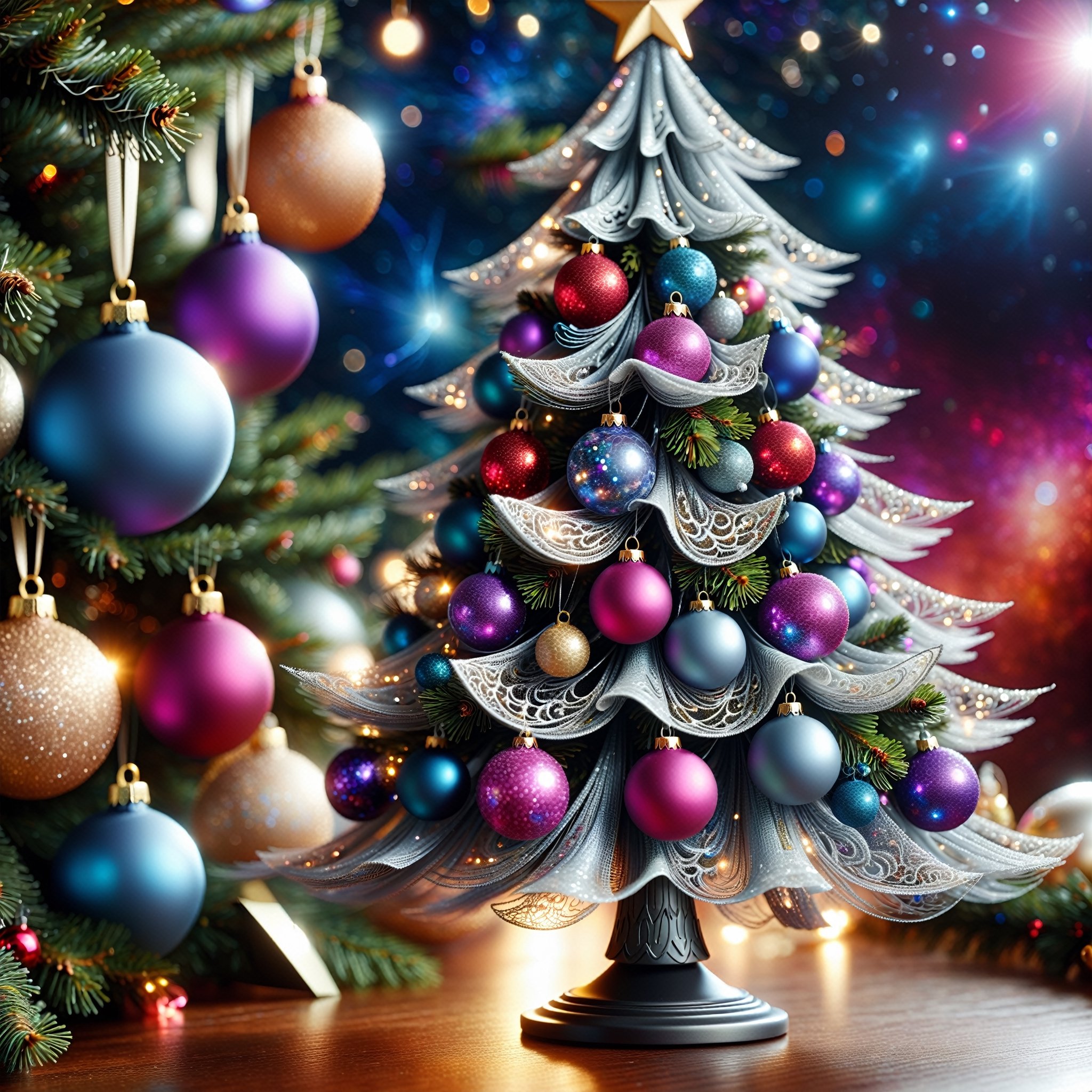 ((Christmas Tree Decorations)),  side close up,  intricate by Widi on Tensor.Art