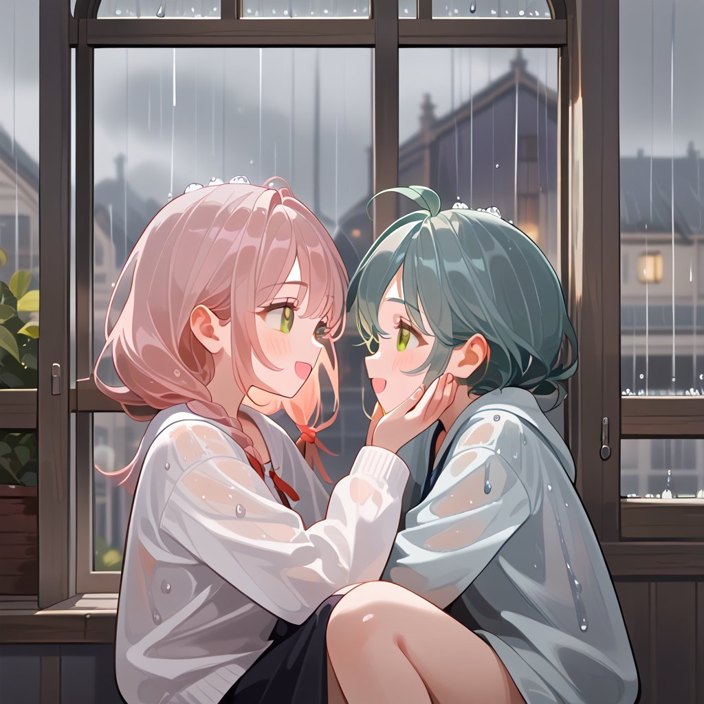 Score_9, Score_8_up, Score_7_up, Score_6_up, Score_5_up, Score_4_up,aa girl light red hair, sitting near her window holding a little boy(black_hair, light_black_eye, cute_face) on a rainy day, happy girl, looking at each other,
ciel_phantomhive,jaeggernawt,Indoor,frames,high rise apartment,outdoor,Modern, 