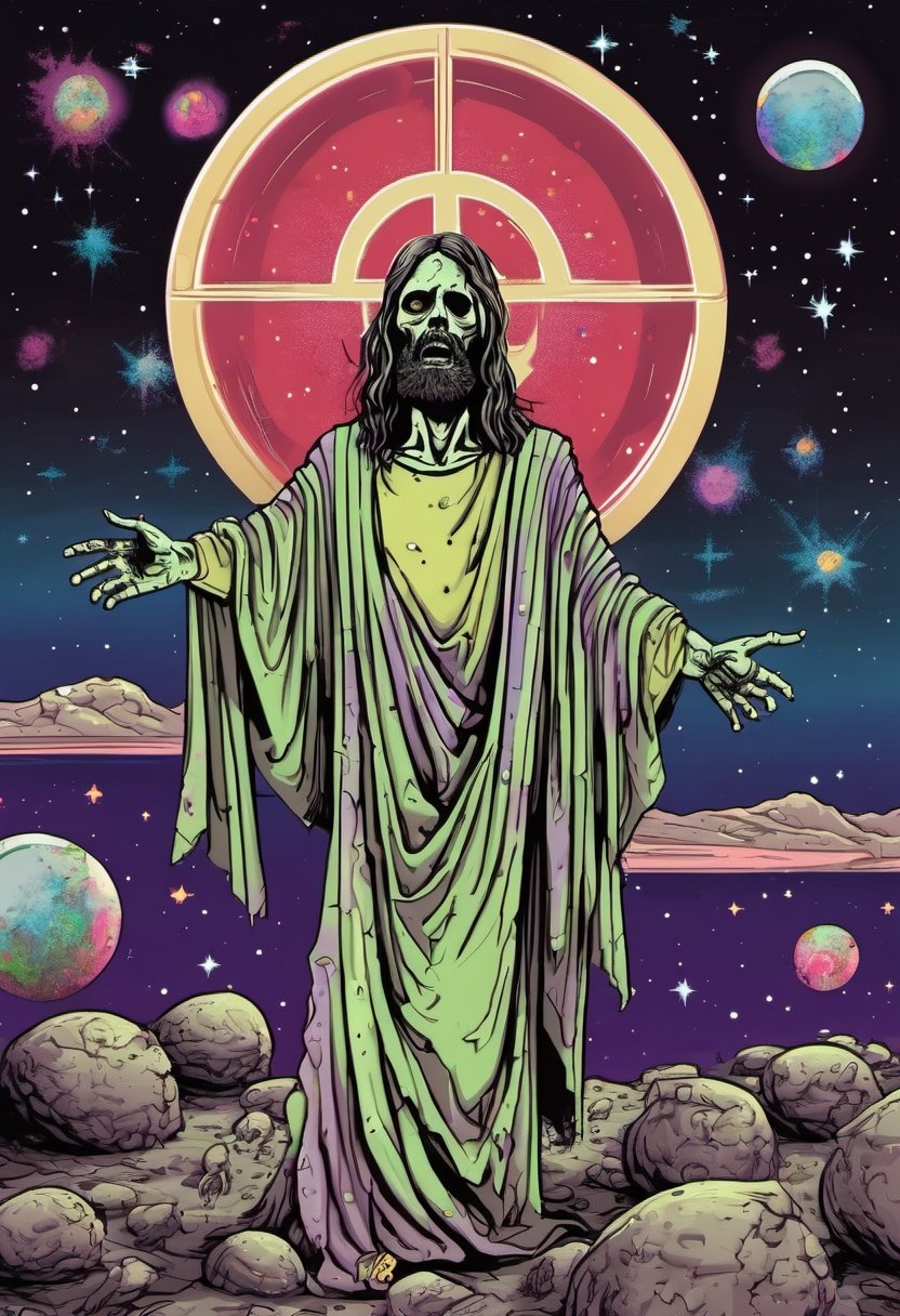 Cosmic Zombie Jesus by NobodyButMeow on Tensor.Art
