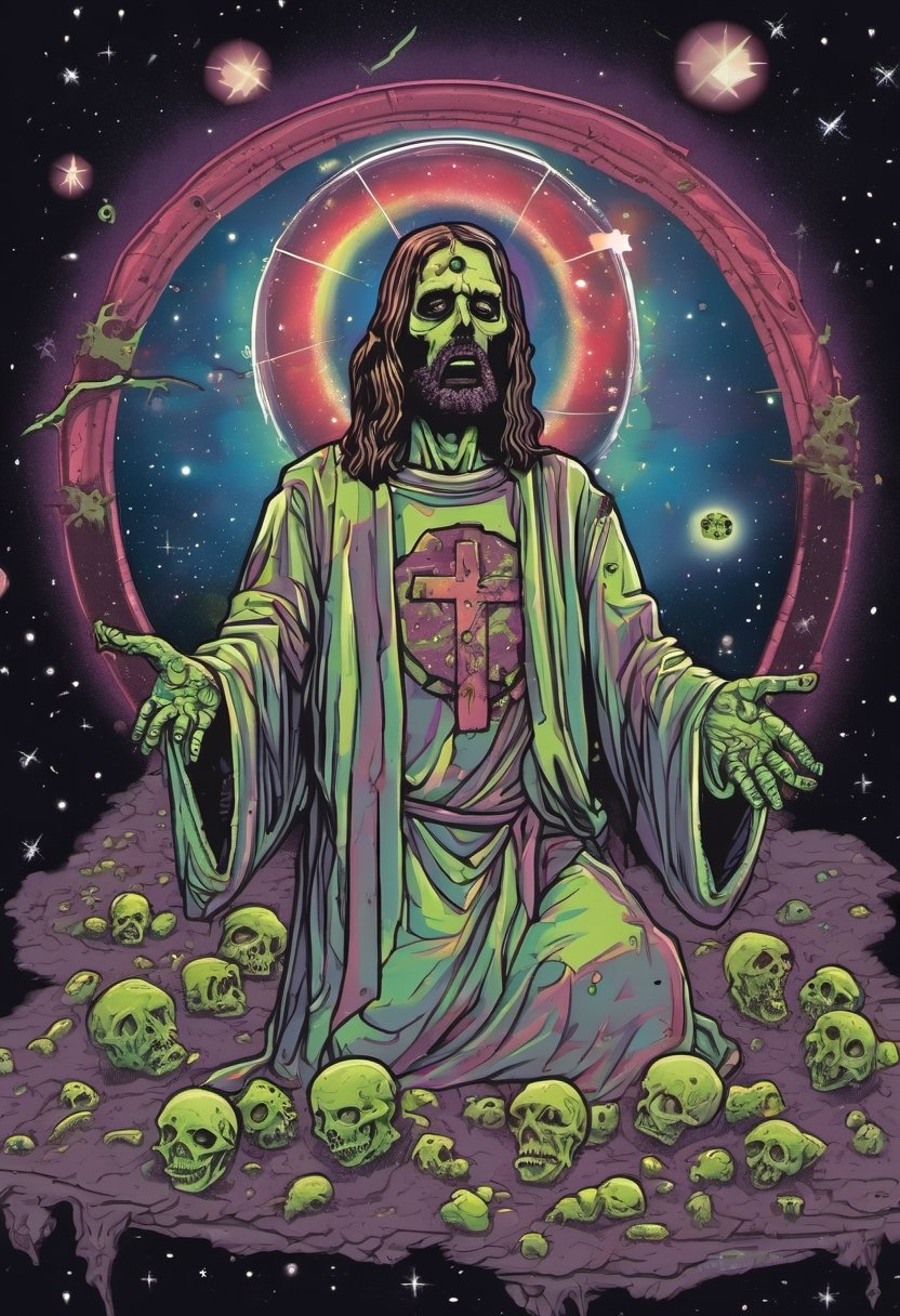 Photo of Cosmic Zombie Jesus by NobodyButMeow on Tensor.Art