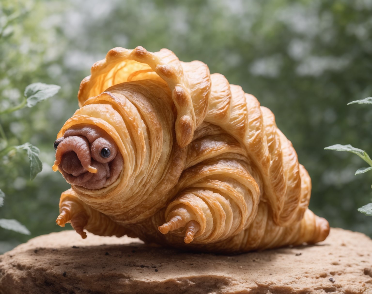  croissant in the form of a tardigrade