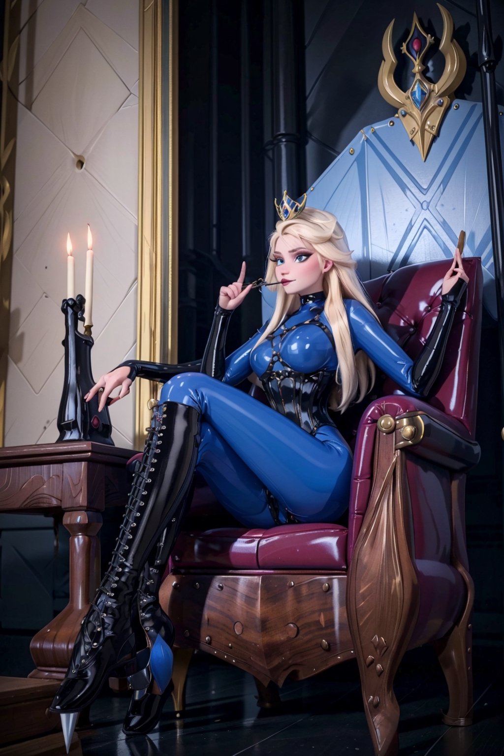 bdsm,  body harness,  latex catsuit. Elsa by Futa freak on Tensor.Art