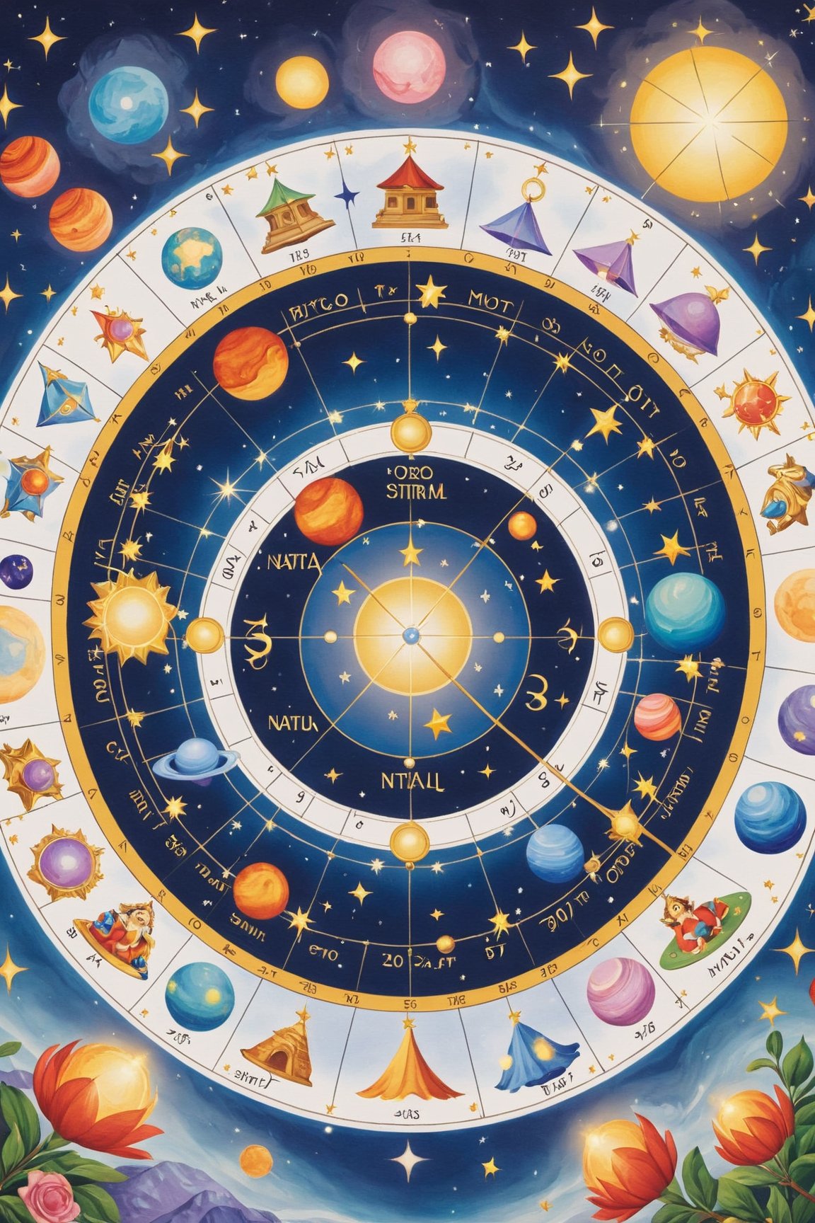 masterpiece, best quality natal chart