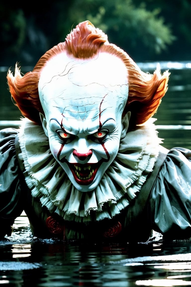 pennywise in water, sharp teeth,