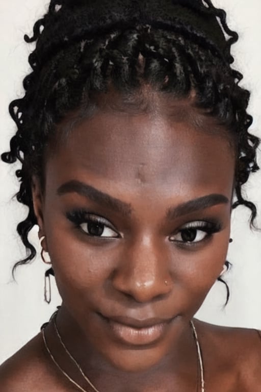 1girl, solo, long hair, looking at viewer, black hair, bare shoulders, brown eyes, jewelry, hairband, earrings, pants, dark skin, necklace, off shoulder, nail polish, sweater, dark-skinned female, lips, fingernails, book, eyelashes, makeup, forehead, ribbed sweater, curly hair, hoop earrings, nose, pen, pencil, big hair, off-shoulder sweater, very dark skin, dreadlocks, full body view, walking, big booty


